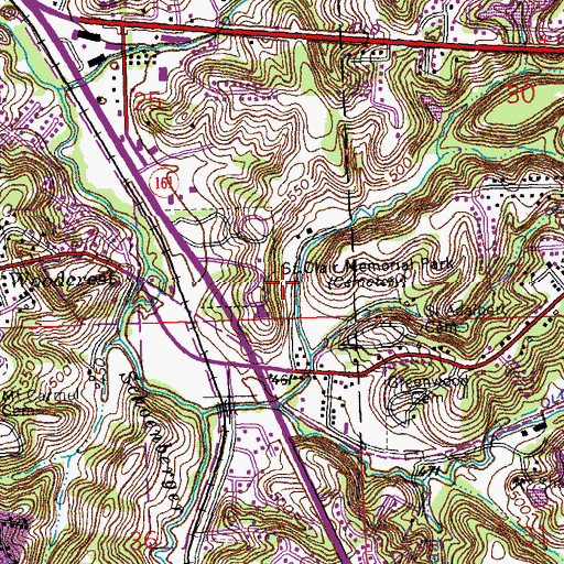 Topographic Map of Saint Clair Memorial Park, IL