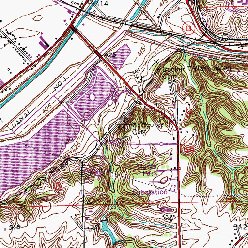 Topographic Map of Saint George Cemetery, IL