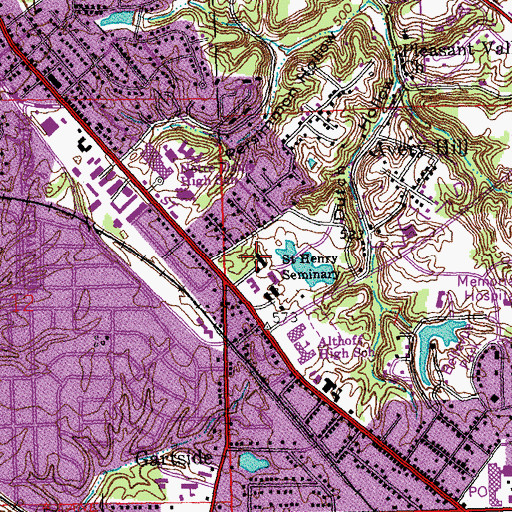 Topographic Map of Saint Henry Seminary, IL