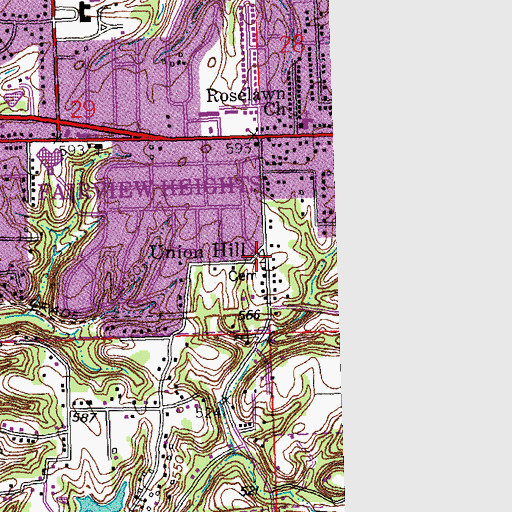 Topographic Map of Saint John Church, IL