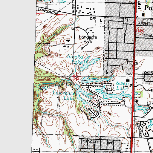 Topographic Map of Saint Louis and O'Fallon Mine, IL