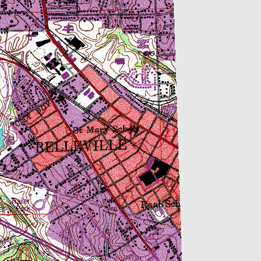 Topographic Map of Saint Mary School, IL