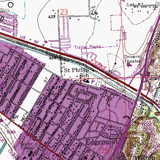 Topographic Map of Saint Phillip School, IL
