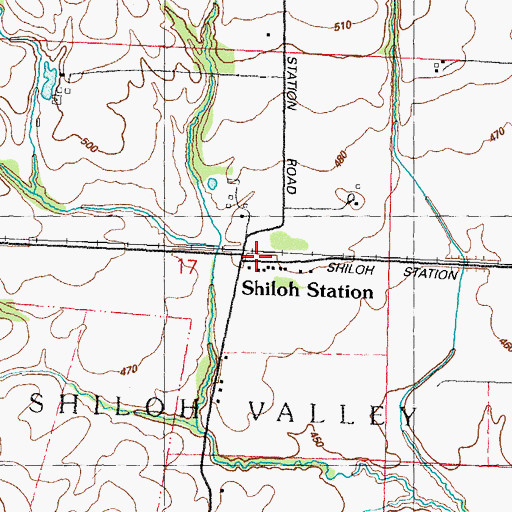 Topographic Map of Shiloh Station, IL