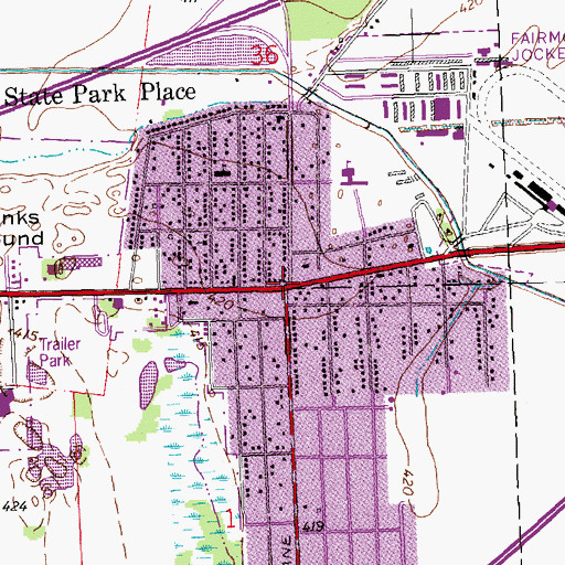 Topographic Map of State Park Place, IL