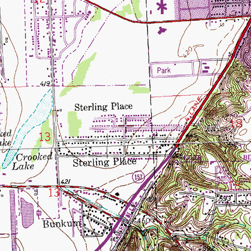 Topographic Map of Sterling Place, IL