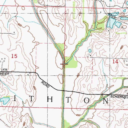 Topographic Map of Sugar Creek, IL