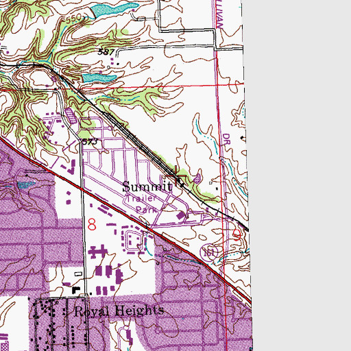Topographic Map of Summit, IL