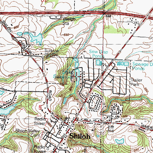 Topographic Map of Lake Suzanne, IL