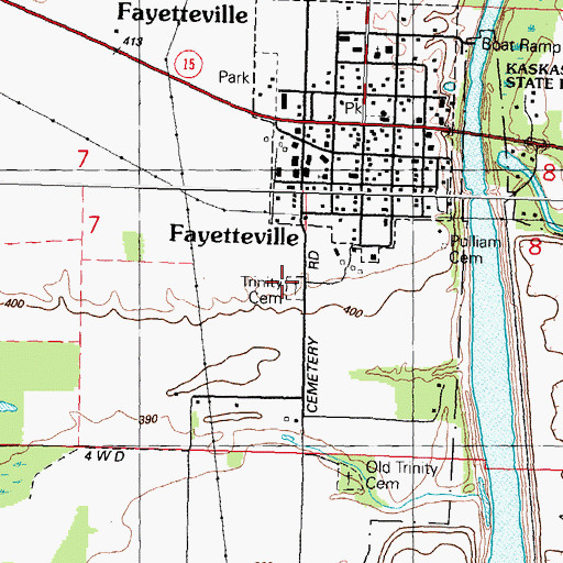 Topographic Map of Trinity United Church of Christ Cemetery, IL