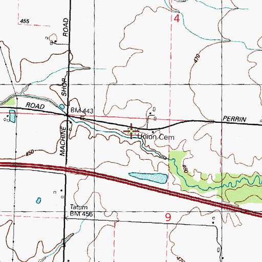 Topographic Map of Union Cemetery, IL