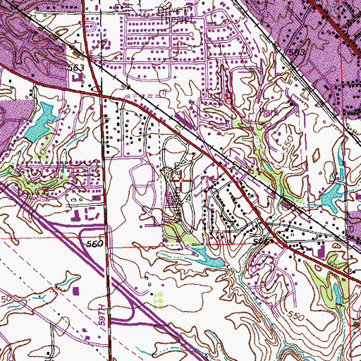 Topographic Map of Valhalla Cemetery, IL