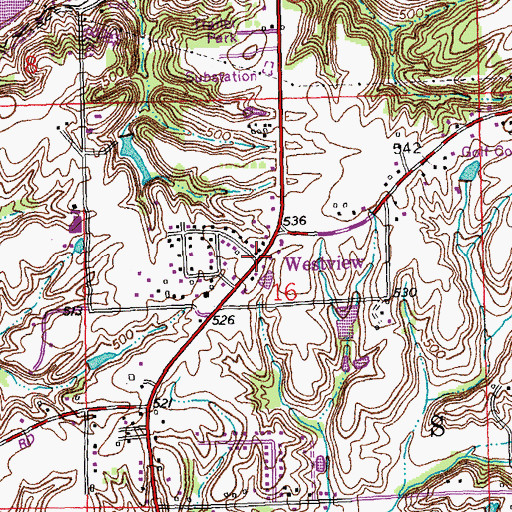 Topographic Map of Westview, IL