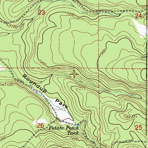 Topographic Map of Potato Patch Park, AZ