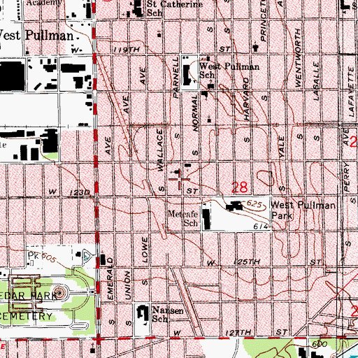 Topographic Map of Assumption School (historical), IL