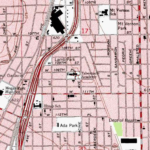 Topographic Map of Tabernacle Christian Academy, IL