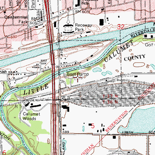 Topographic Map of Little Calumet Boat Center, IL