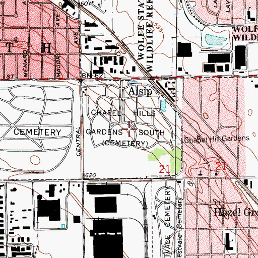 Topographic Map of Chapel Hills Gardens South, IL