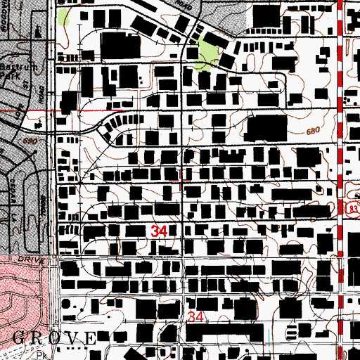 Topographic Map of Elk Grove Village, IL