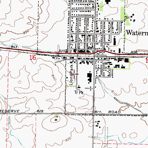 Topographic Map of Lions Park, IL