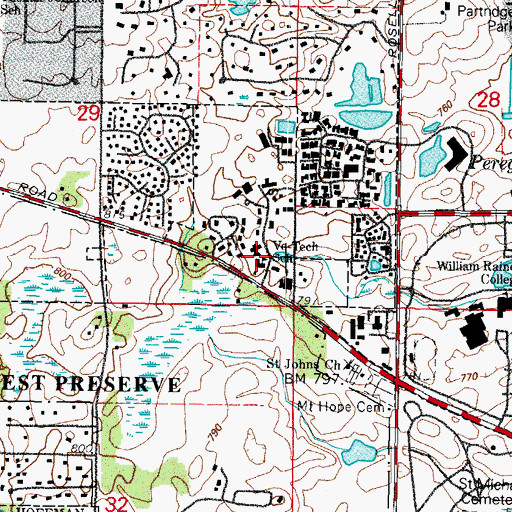 Topographic Map of Little City Adult Vocational Service Center, IL