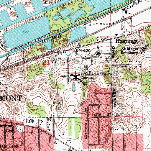 Topographic Map of Franciscan Sisters Convent, IL