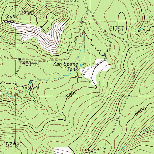 Topographic Map of Ash Spring, AZ