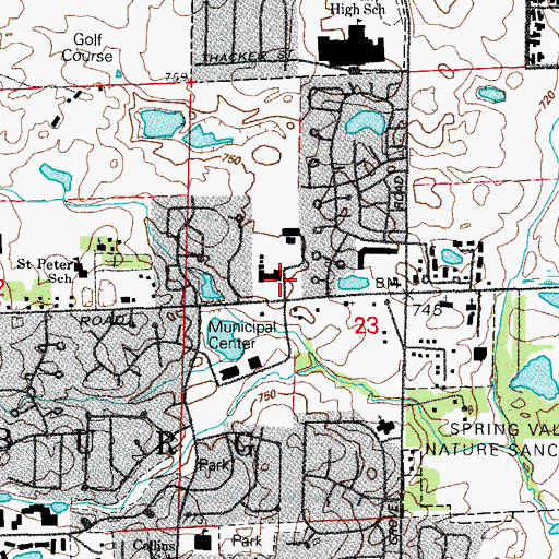 Topographic Map of Schaumburg School (historical), IL