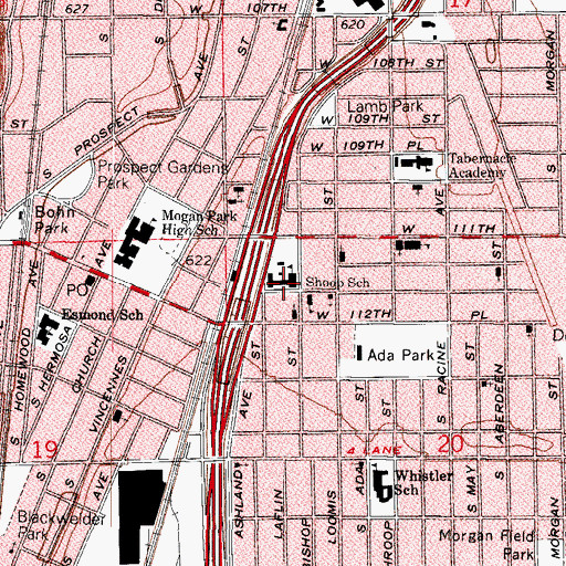 Topographic Map of Shoop Elementary School, IL