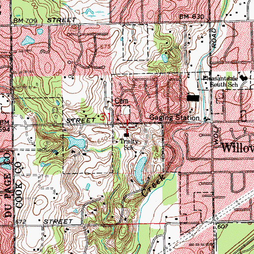 Topographic Map of Trinity Lutheran School, IL