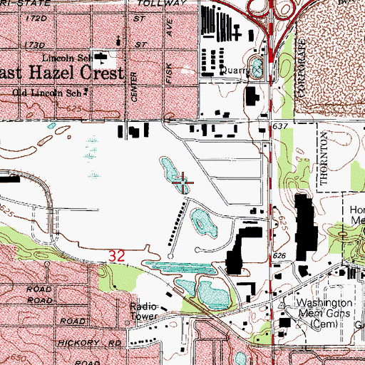 Topographic Map of Washington Park Racetrack (historical), IL