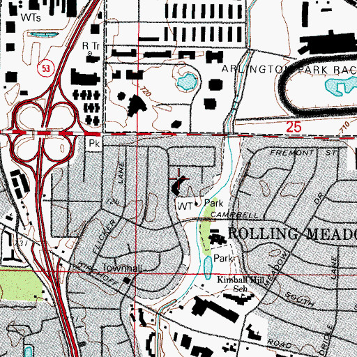 Topographic Map of Cardinal Drive Church of Christ, IL