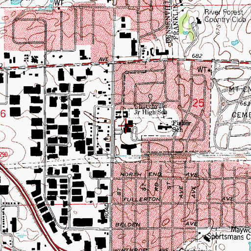 Topographic Map of Churchville Middle School, IL