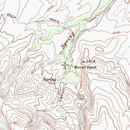 Topographic Map of Spring Creek Ranch, AZ