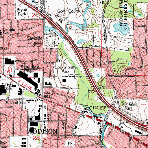 Topographic Map of Community Park, IL