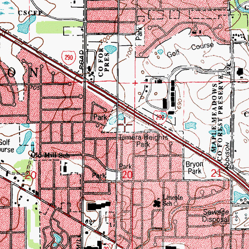 Topographic Map of Tamera Heights Park, IL