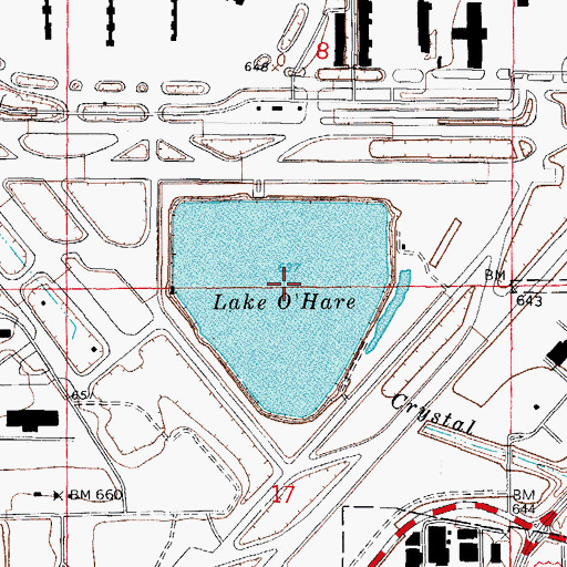 Topographic Map of Lake O'Hare, IL