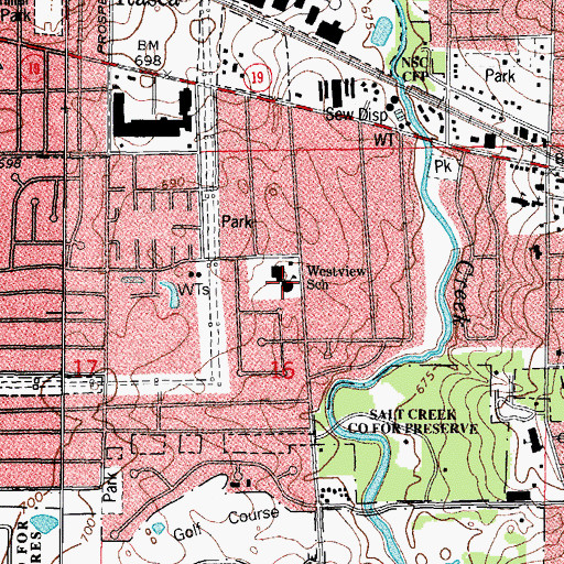 Topographic Map of Westview Elementary School, IL