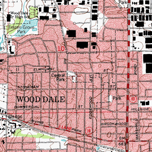 Topographic Map of Central Park, IL