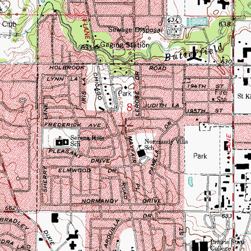 Topographic Map of North End Park, IL