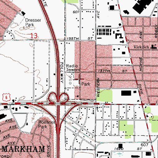 Topographic Map of Radio Station Park, IL