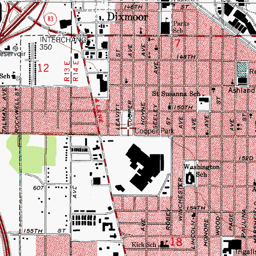 Topographic Map of Cooper Park, IL