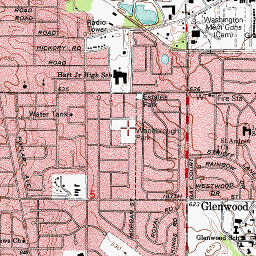 Topographic Map of Woodbrough Park, IL