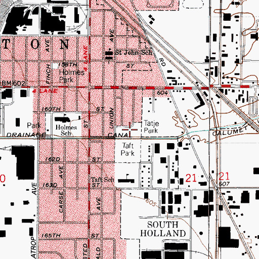 Topographic Map of Tatje Park, IL