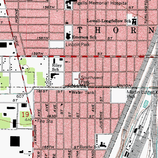 Topographic Map of Southwest Park, IL