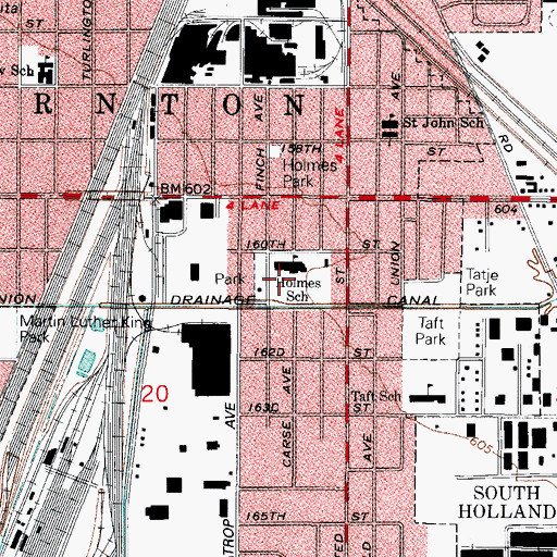 Topographic Map of New Holmes Park, IL