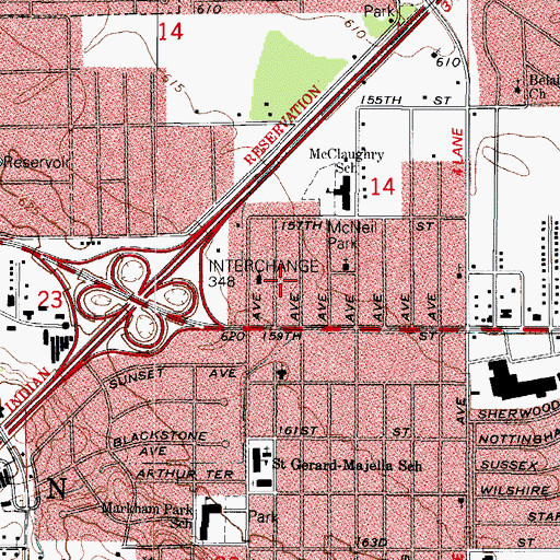 Topographic Map of Kings Baptist Church, IL