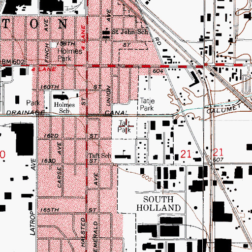 Topographic Map of Taft Park, IL