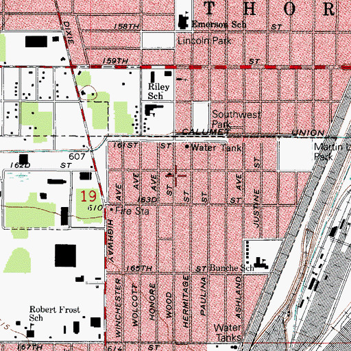 Topographic Map of Christ Temple Baptist Church, IL