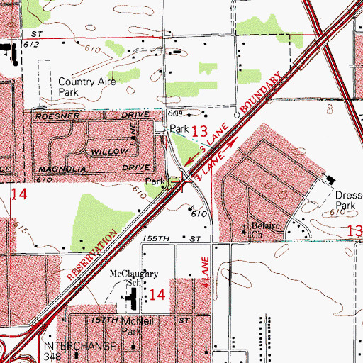 Topographic Map of Lone Pine Park, IL
